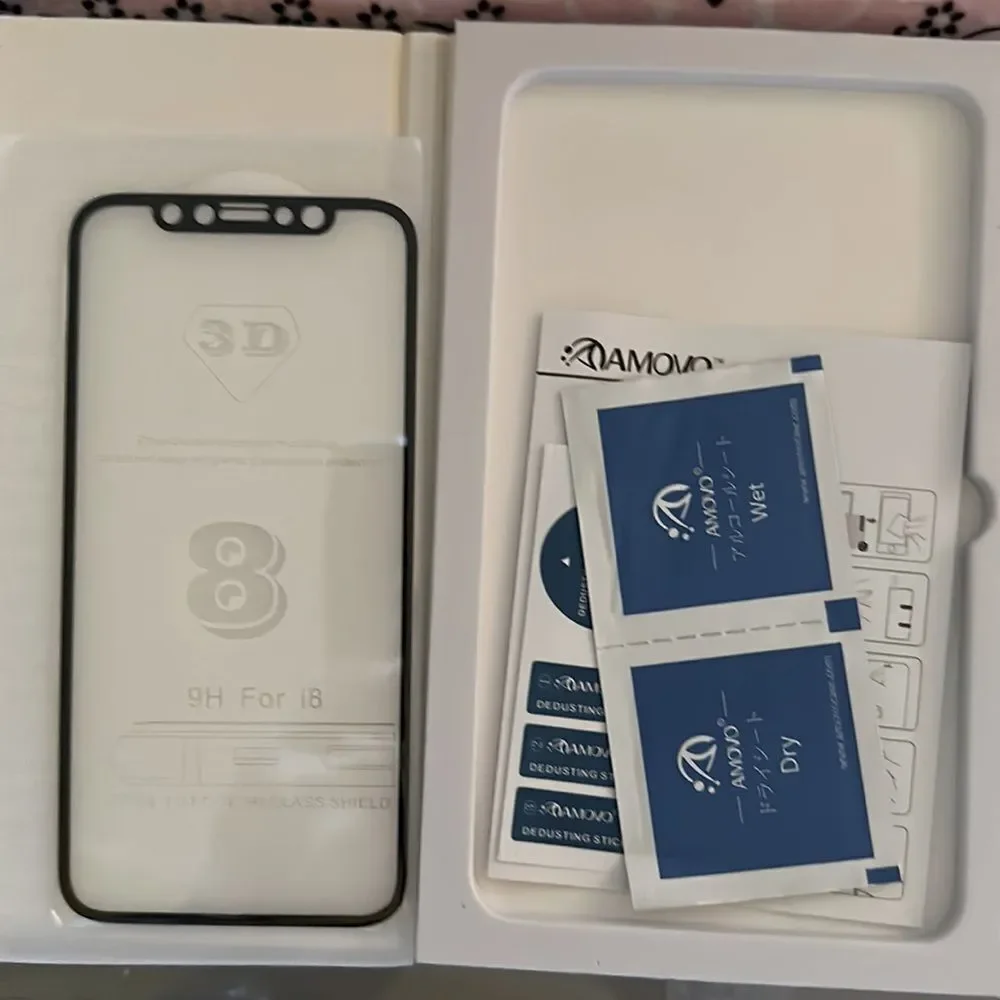 Amovo Screen Protector Iphone X Glass Black Border NIB